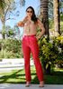 Calça de Couro Feminina Cereja Gisele 