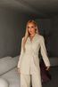 Casaco 3/4 em Couro Feminino Off-white Manuela 