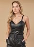 Cropped de Couro Feminino Preto Diana 