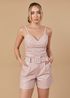Cropped de Couro Feminino Rosa Bebê Diana 