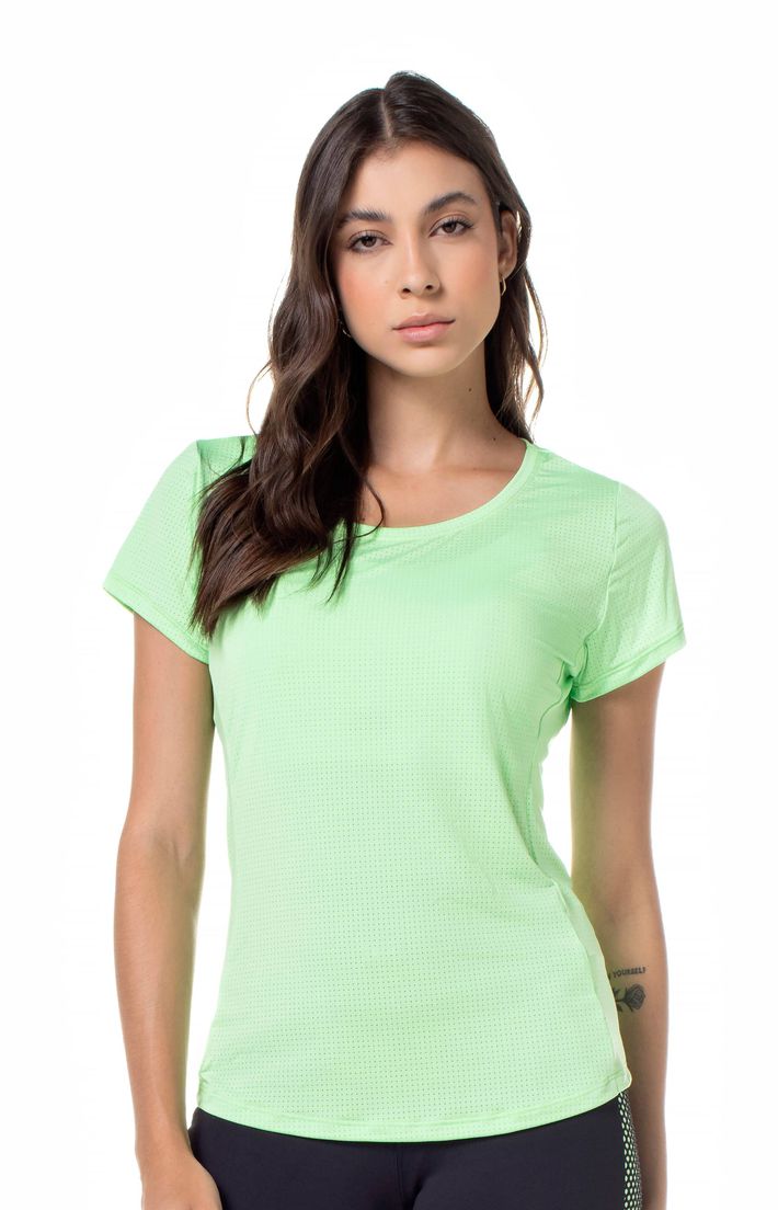 Camiseta T-shirt Candy Dry Verde Neon - Texfit Brasil