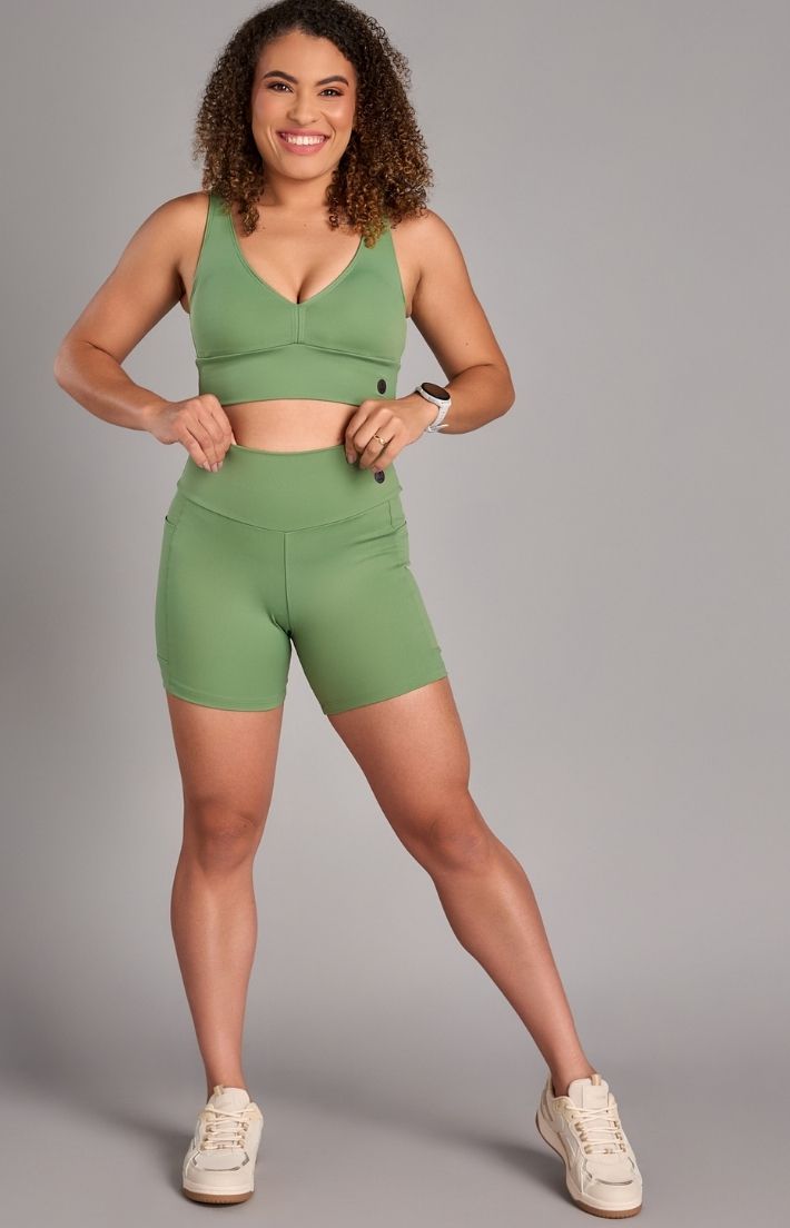 Conjunto Top e Shorts Confort Verde