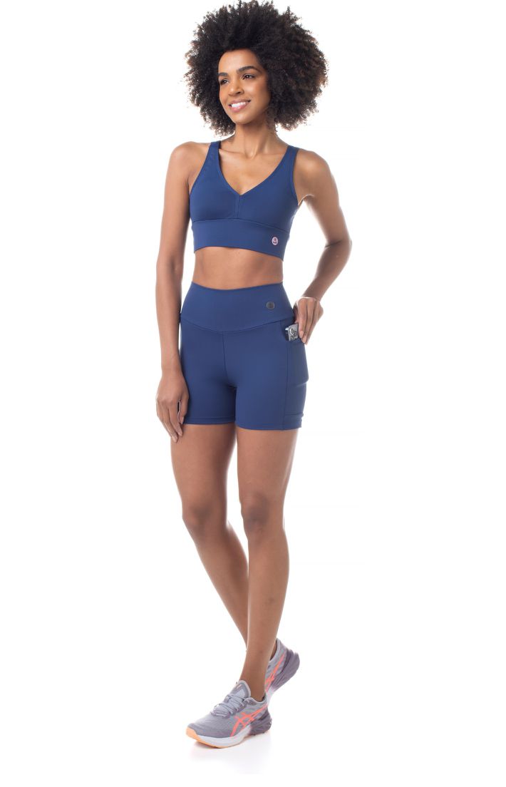 Conjunto Top e Shorts Confort Classic Azul Marinho