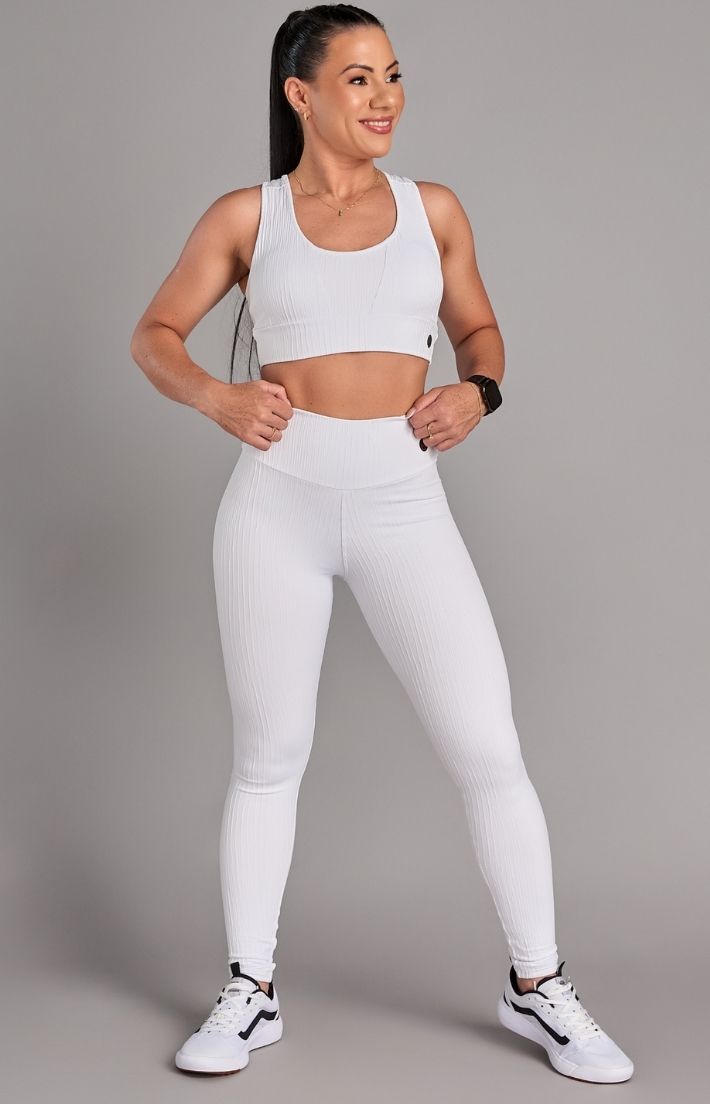 Conjunto Top e Legging Bionic Branco 