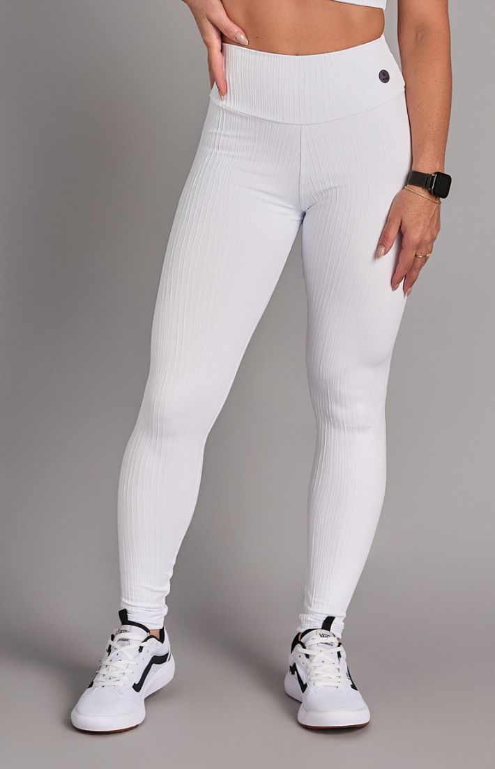  Legging Empina Bumbum Canelada Bionic Branco - Texfit Brasil