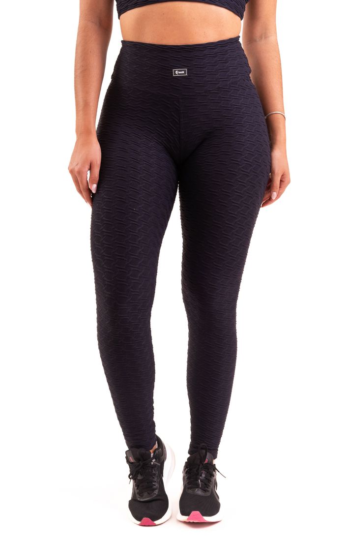  Legging Brocada Empina Bumbum Wave Preto - Texfit Brasil