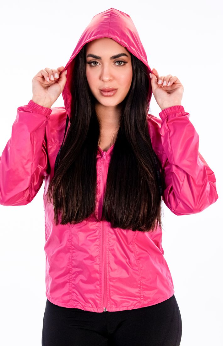 Corta vento rosa fluorescente clearance