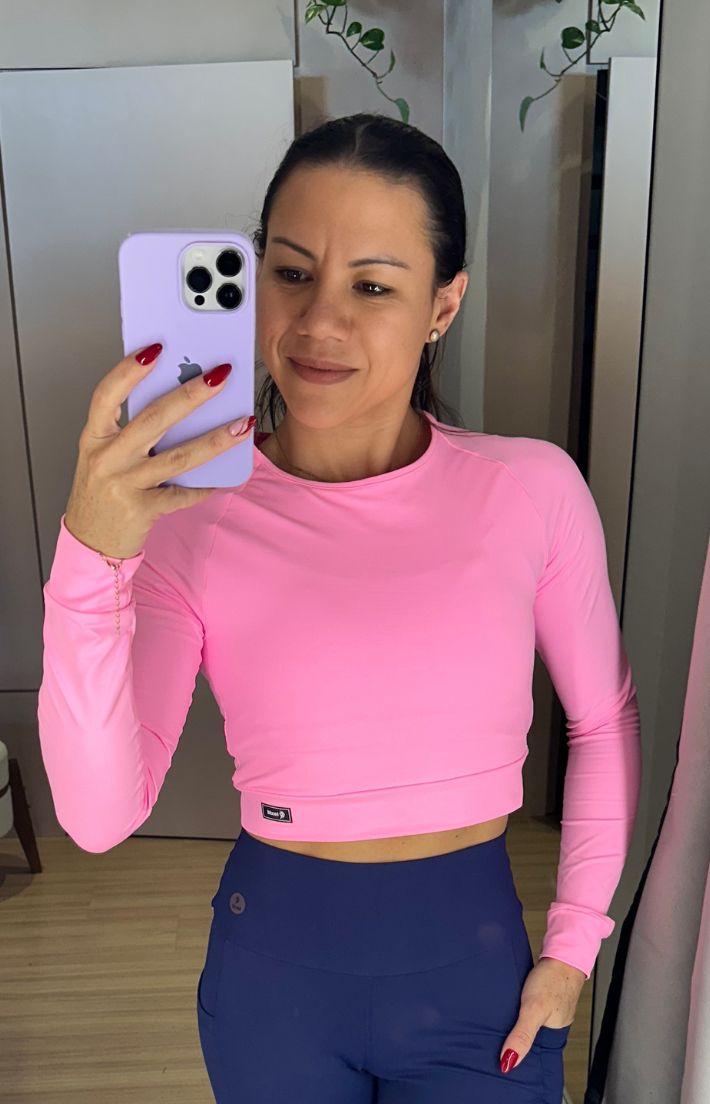 Cropped Essencial Rosa bebê - Texfit Brasil