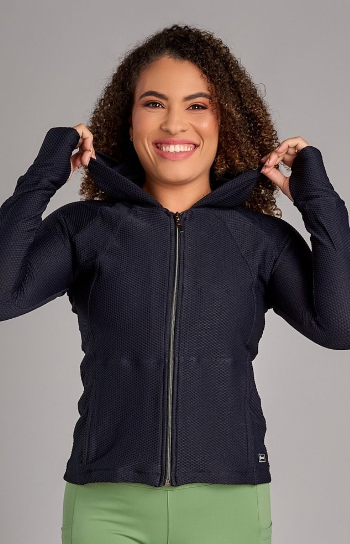 Jaqueta Fitness Glamour Preto - Texfit Brasil