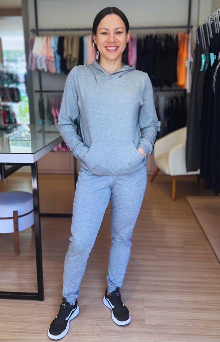 Conjunto Moletinho Glow cinza