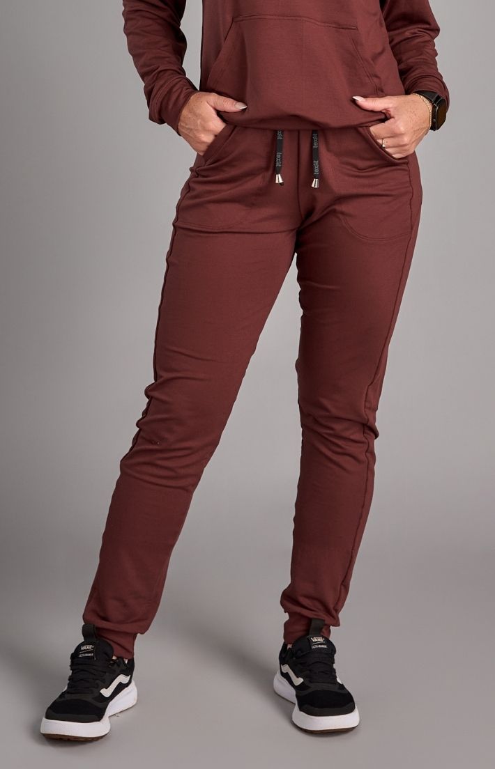 Calça Jogger Moletinho Glow Marrom - Texfit Brasil