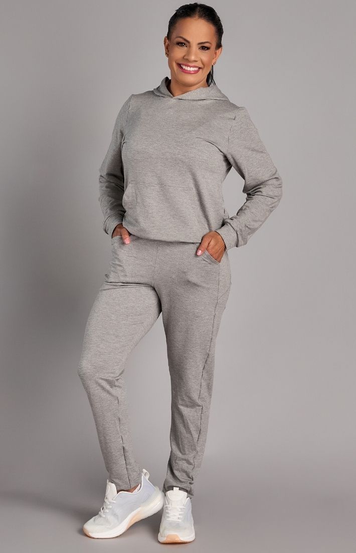Conjunto Moletinho Glow cinza