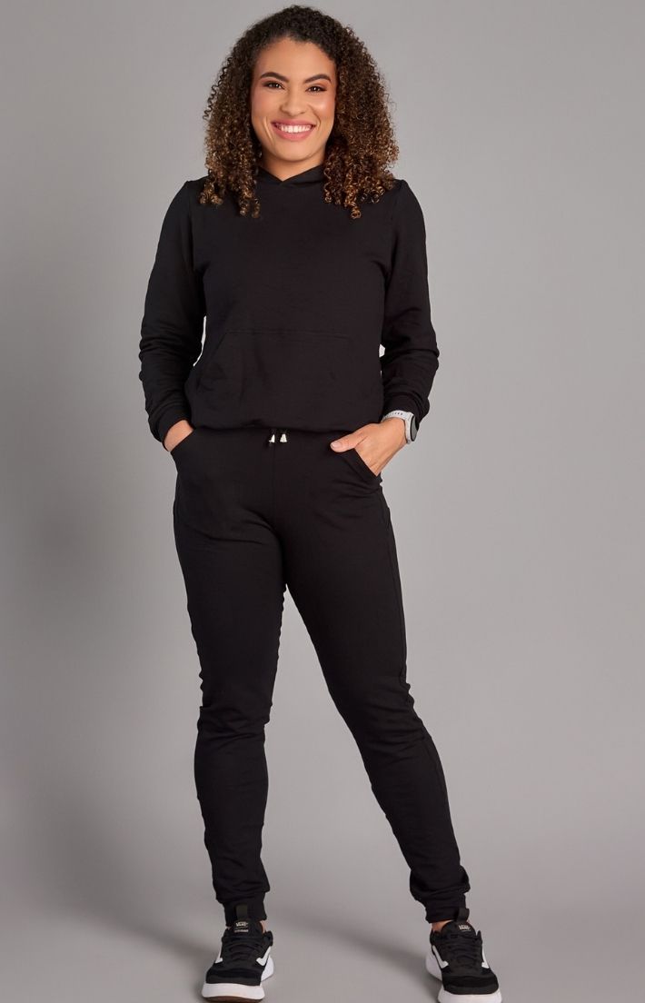 Conjunto Moletom Peluciado Glow preto