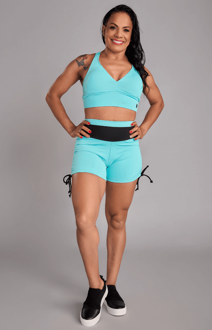 Conjunto Top e Shorts Vibration Azul bebê