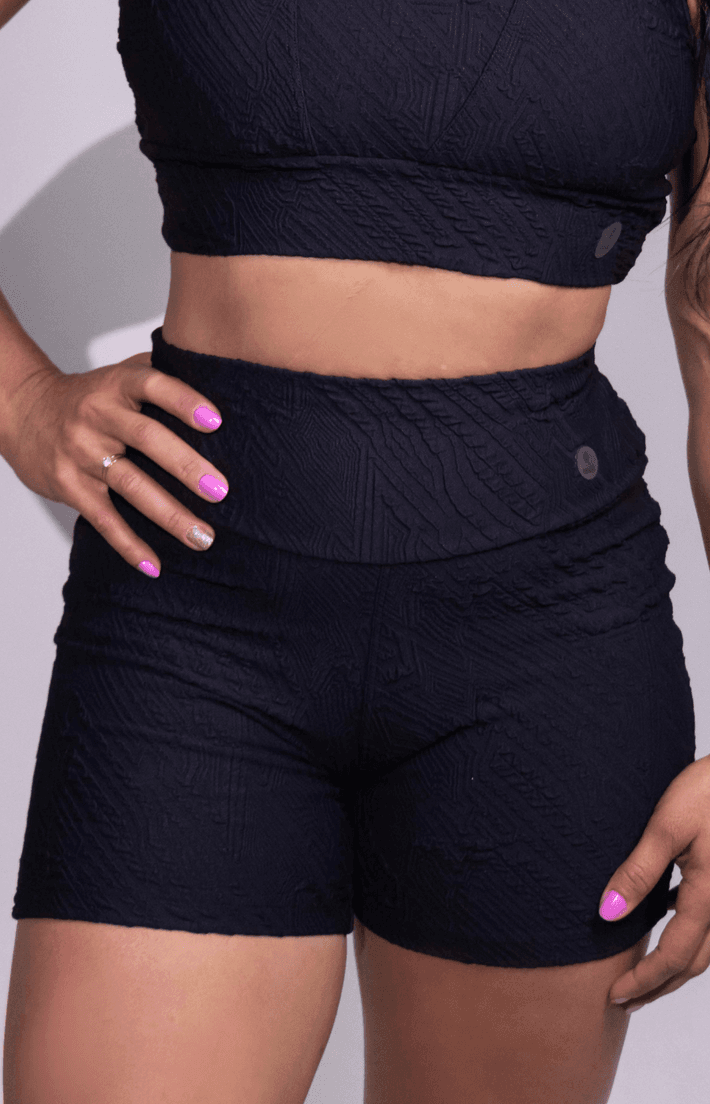 Shorts Jacquard Vênus Preto - Texfit Brasil