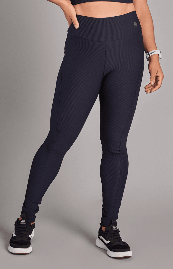Calça Legging Canelada Wish Preto - Texfit Brasil