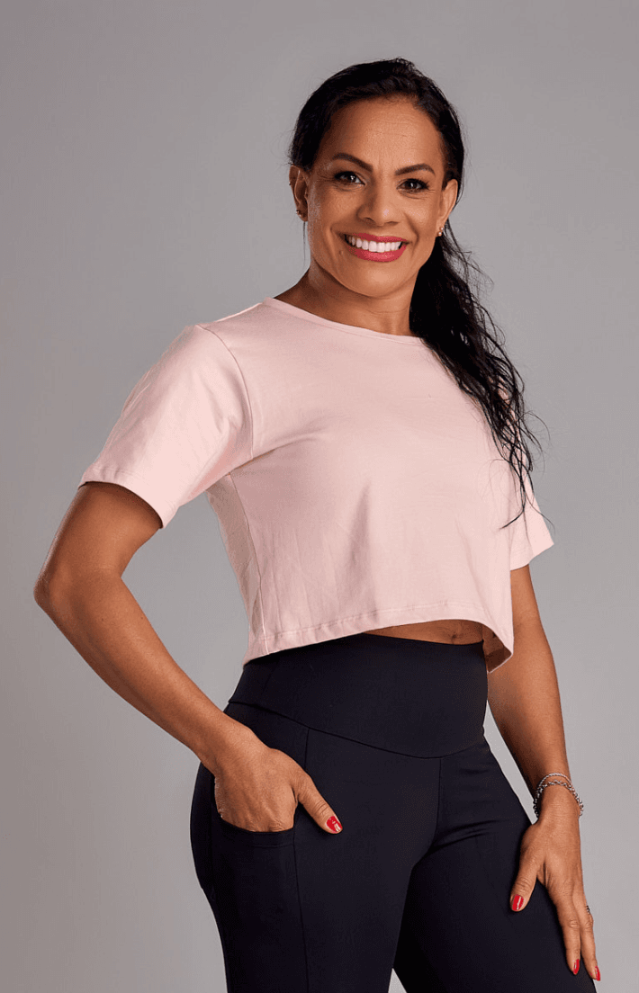 Cropped Over Strong Rosa - Texfit Brasil