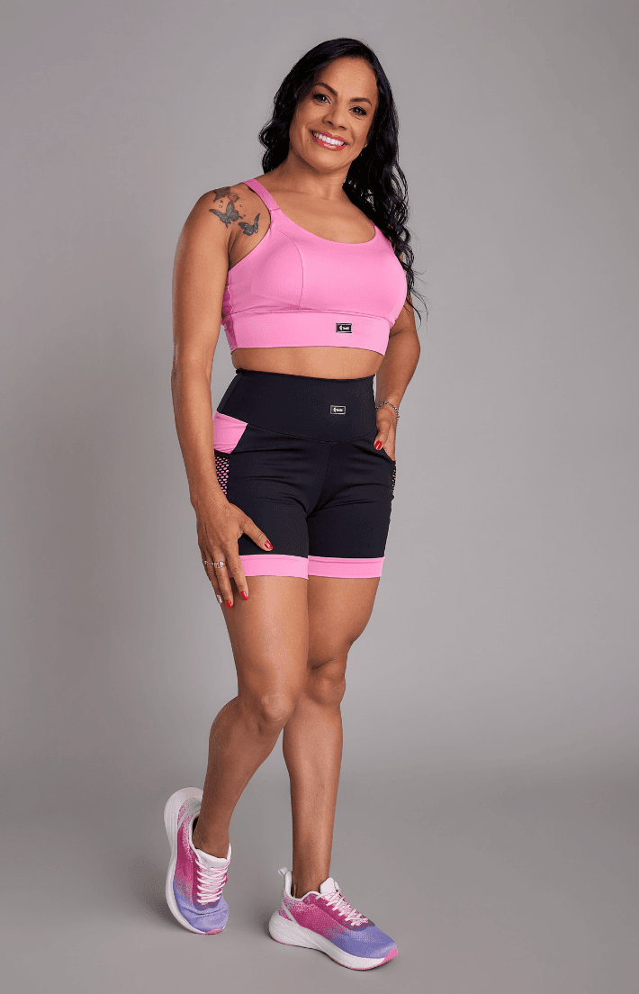 Conjunto Top e Shorts Fast Rosa bebê