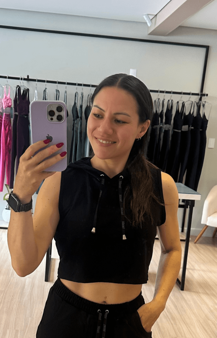 Cropped Moletinho Confy Preto - Texfit Brasil