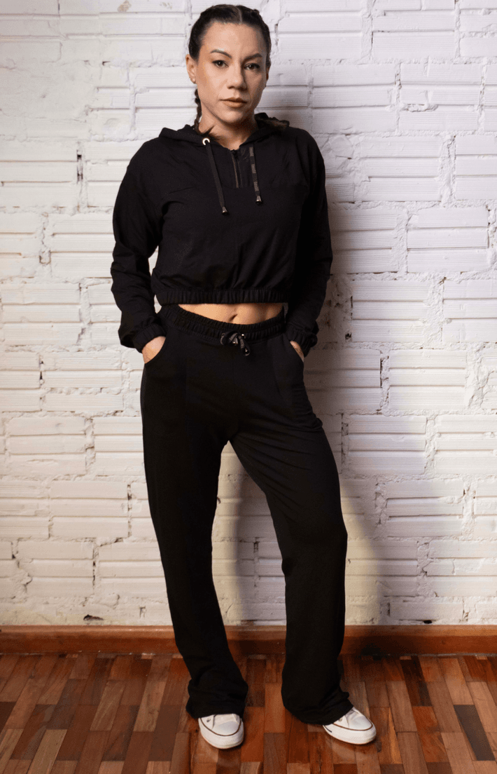  Calça Wide Leg Street Preto - Texfit Brasil