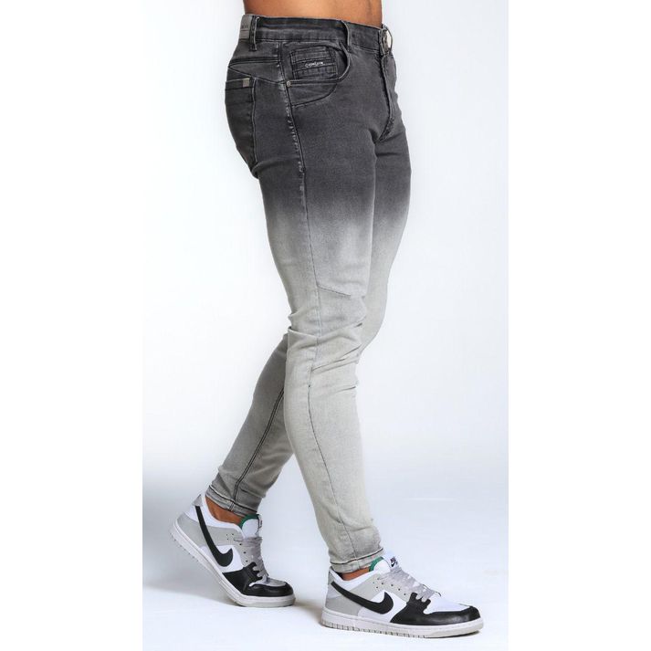 Calça Jeans Cinza Marmorizada Degrade Skinny Recor... - CHIEREGATO OUTLET
