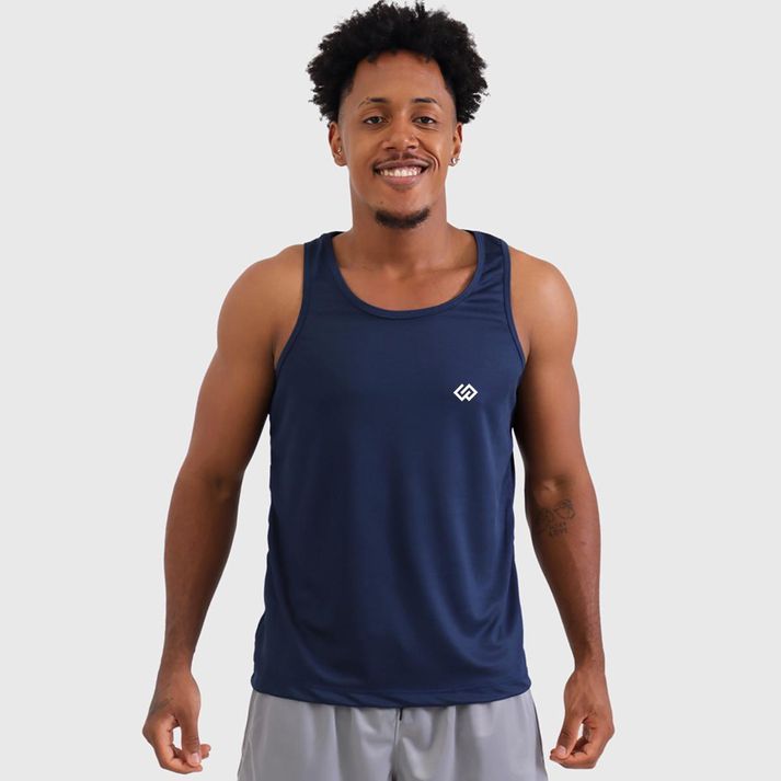 Camiseta Regata Dry Academia Treino - Azul - CHIEREGATO OUTLET