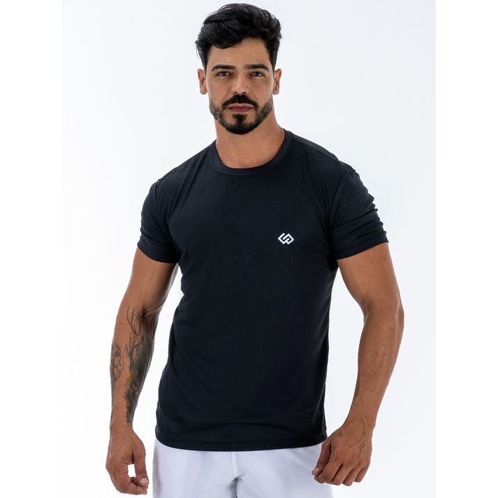 Camiseta Dry Esportiva Slim Manga Curta - Preta - CHIEREGATO OUTLET