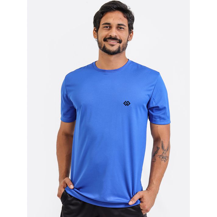 Camiseta Dry Esportiva Slim Manga Curta - Azul Roy... - CHIEREGATO OUTLET