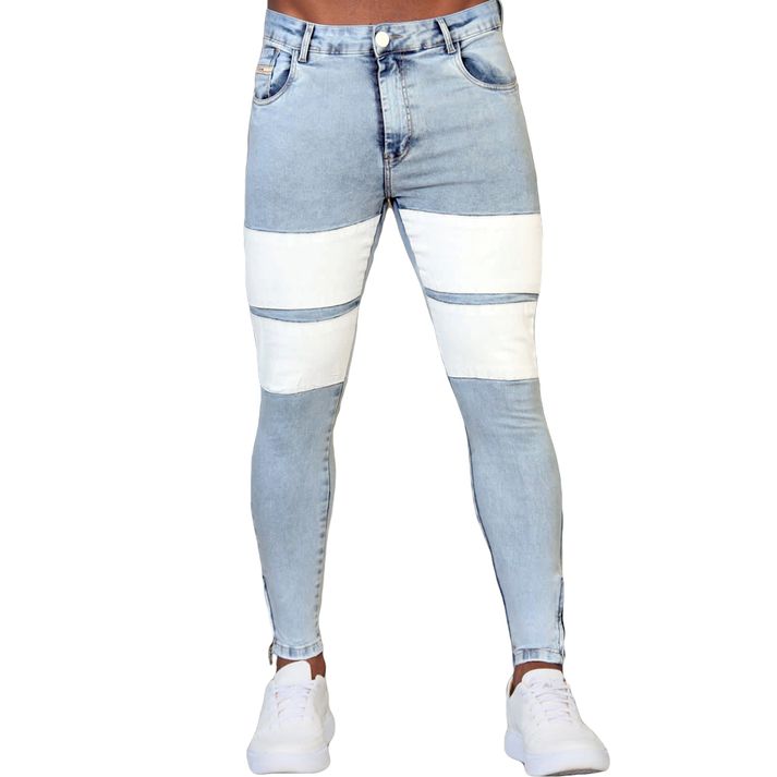 Calça Jeans Skinny Com Zíper Na Barra Detalhes Fai... - CHIEREGATO OUTLET
