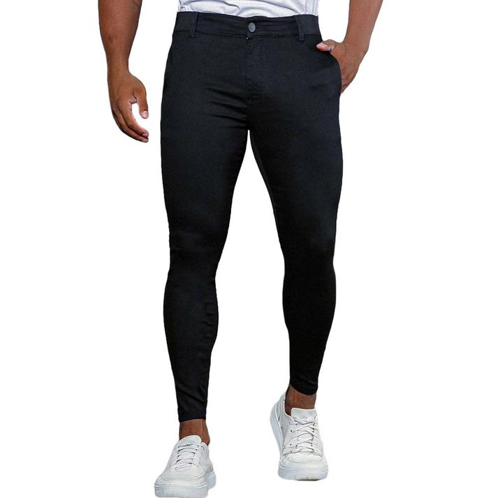 Calça Alfaiataria Preta Masculina Skinny Com Elást... - CHIEREGATO OUTLET