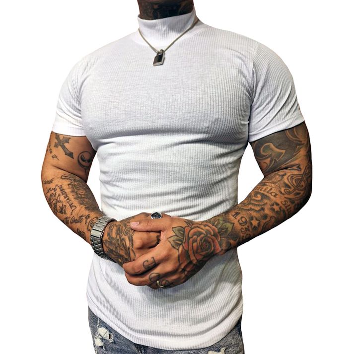 Cacharrel Manga Curta Masculina Camiseta Gola Role... - CHIEREGATO OUTLET
