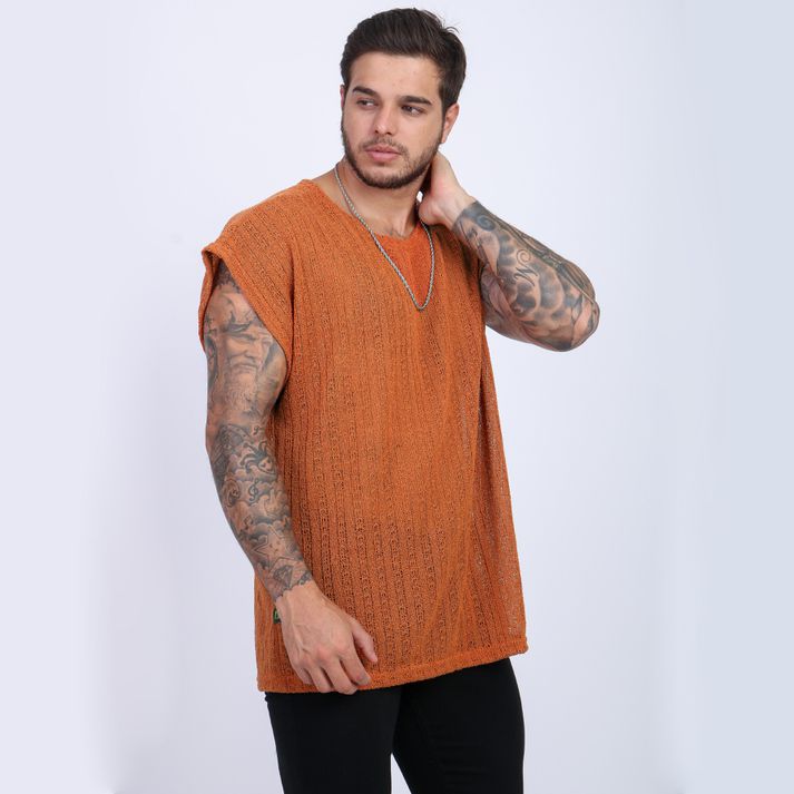 Camiseta Regata Transparente Masculina Over Size C... - CHIEREGATO OUTLET
