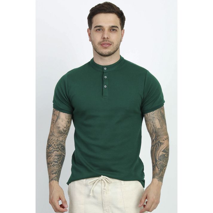 Camiseta Henley Gola Padre 3 Botões Masculina Slim... - CHIEREGATO OUTLET