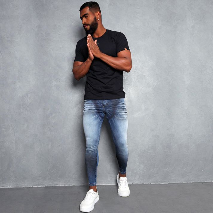 Calça Jeans Destroyed Super Skinny Pigmento Mancha... - CHIEREGATO OUTLET