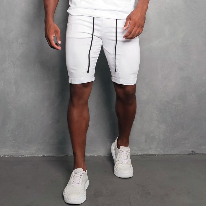Bermuda Jogger Destroyed Skinny Elástico Cordão Ma... - CHIEREGATO OUTLET