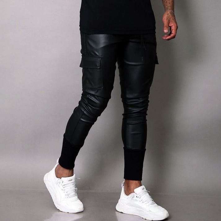 Calça Lacapa Preta Courino Black Slim Fit Streetwe... - CHIEREGATO OUTLET