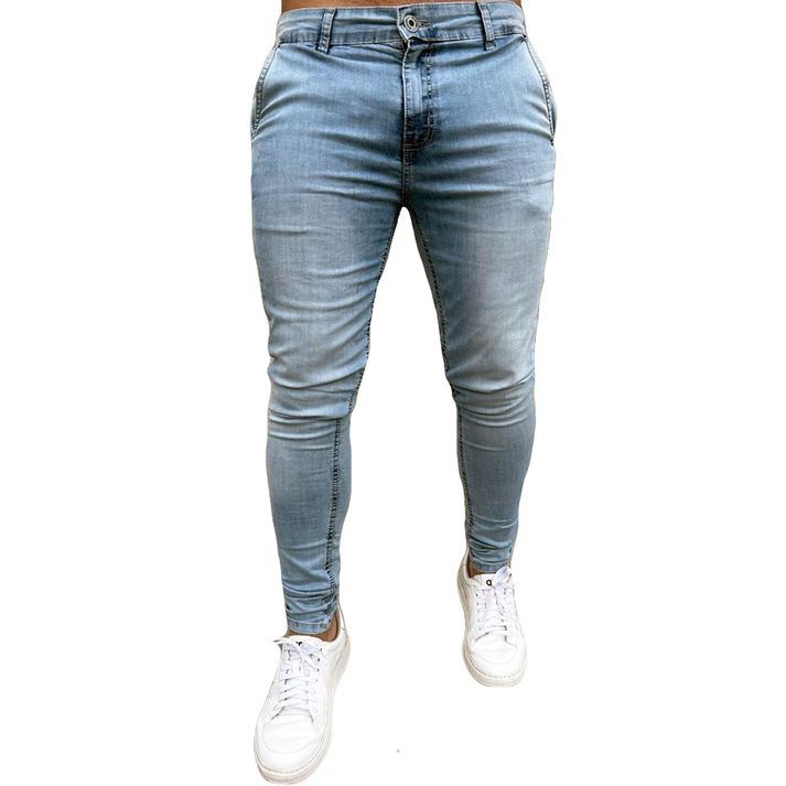 Calça Alfaiataria Jeans Social Azul Clara Skinny M... - CHIEREGATO OUTLET