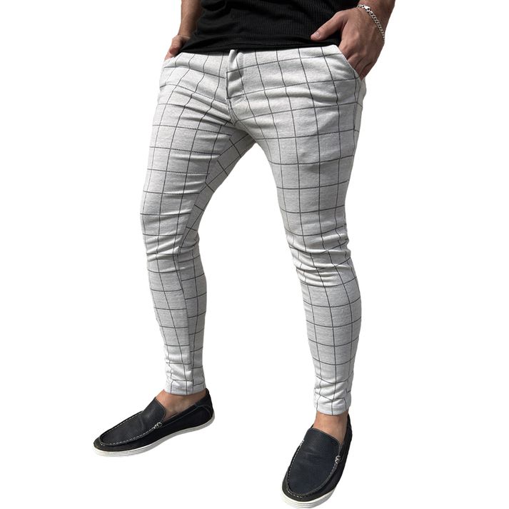 Calça Alfaiataria Xadrez Skinny Jacquard Moletinho... - CHIEREGATO OUTLET
