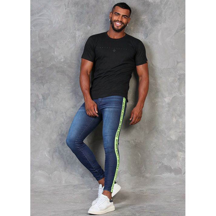 Calça Jeans Super Skinny Masculina Faixa Lateral V... - CHIEREGATO OUTLET