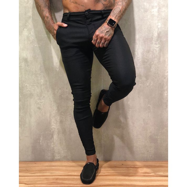 Calça Alfaiataria Preta Bengaline Skinny Extreme S... - CHIEREGATO OUTLET