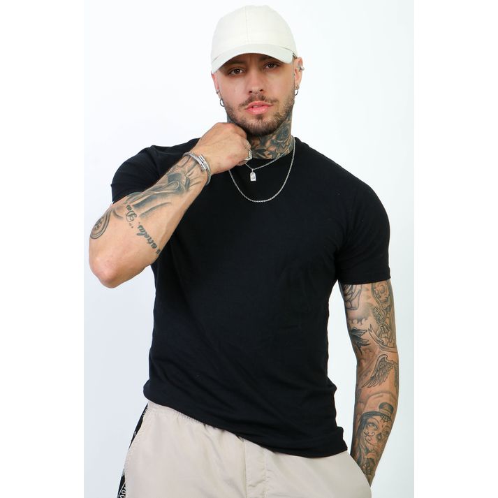 Camiseta Slim Masculina Com Elastano Malha Egipcia... - CHIEREGATO OUTLET