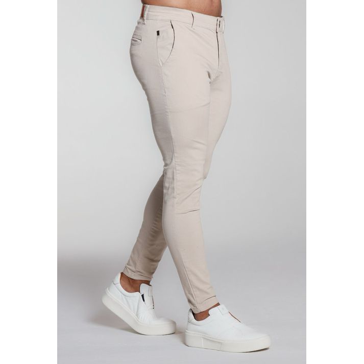Calça Alfaiataria Bege Areia Skinny Masculina Prem... - CHIEREGATO OUTLET