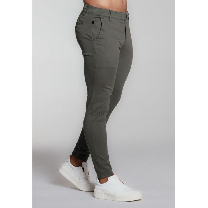 Calça Alfaiataria Sarja Verde Skinny Masculina Com... - CHIEREGATO OUTLET