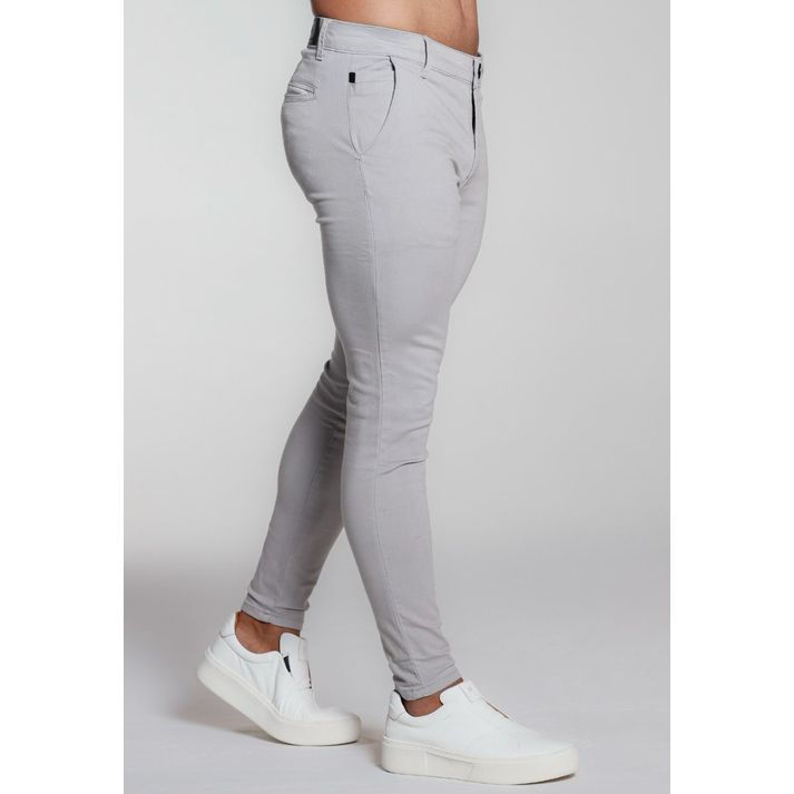 Calça Alfaiataria Skinny Social Cinza Claro Esport... - CHIEREGATO OUTLET