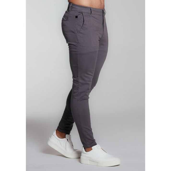 Calça Alfaiataria Jeans Skinny Cinza Escura Premiu... - CHIEREGATO OUTLET