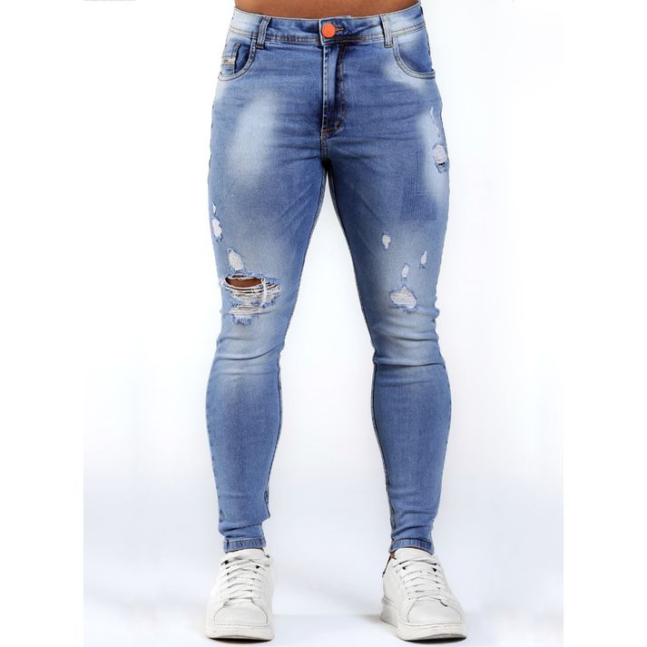 Calça Jeans Skinny Destroyed Rasgos Detalhes Devor... - CHIEREGATO OUTLET