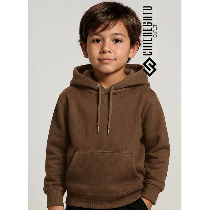 Moletom Canguru Infantil Unissex Marrom - CHIEREGATO OUTLET