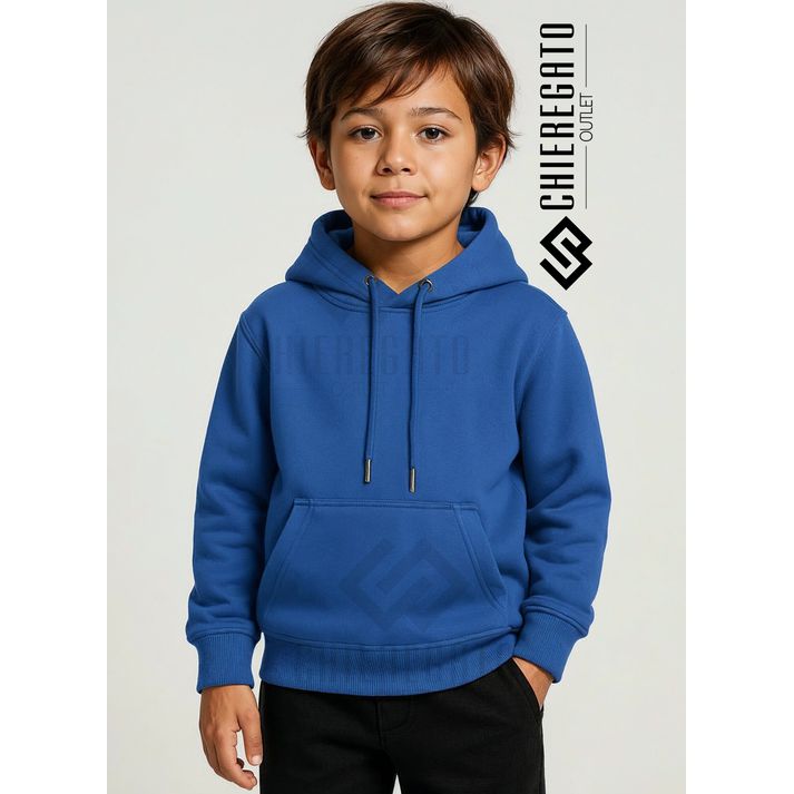 Moletom Canguru Infantil Unissex Azul - CHIEREGATO OUTLET