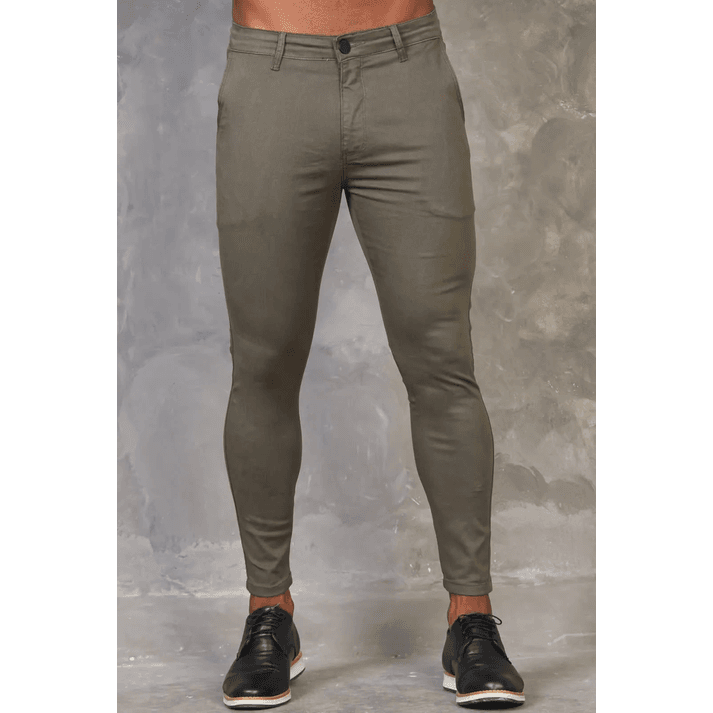 Calça Alfaiataria Sarja Verde Skinny Masculina Com... - CHIEREGATO OUTLET