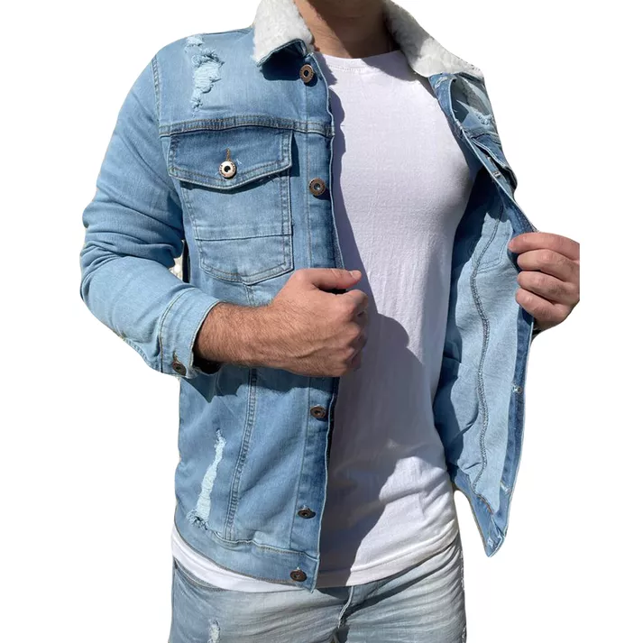 Jaqueta Jeans Clara Masculina Slim Destroyed Pelo ... - CHIEREGATO OUTLET